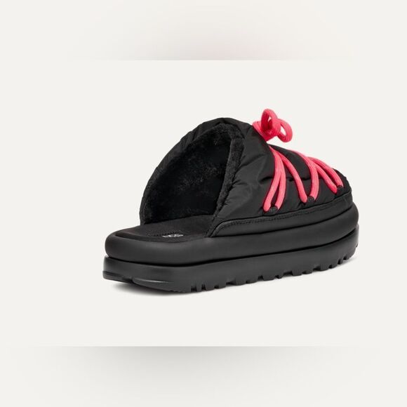 NWOT- UGG- Spaceslider Tech Slide- black and neon pink-Size 9 - Picture 5 of 12